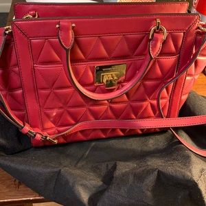 Michael kors quilted satchel crossbody bag